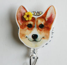 Load image into Gallery viewer, Sweet Corgi Retractable ID Badge Reel