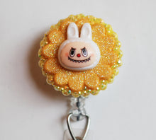 Load image into Gallery viewer, Labubu On Yellow Retractable ID Badge Reel