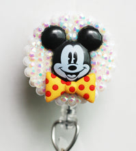 Load image into Gallery viewer, Dapper Mickey Mouse Retractable ID Badge Reel