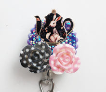 Load image into Gallery viewer, Alice In Wonderland's White Rabbit Tea Pot Retractable ID Badge Reel