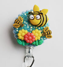 Load image into Gallery viewer, Bees Retractable ID Badge Reel