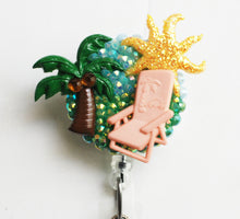 Load image into Gallery viewer, Vacation Time Retractable ID Badge Reel