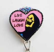 Load image into Gallery viewer, Skeletor Live Laugh Love Retractable ID Badge Reel
