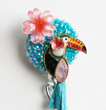 Load image into Gallery viewer, Lovely Toucan Retractable ID Badge Reel
