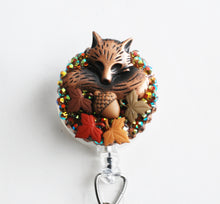 Load image into Gallery viewer, Autumn Fox Retractable ID Badge Reel