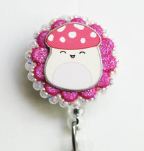 Load image into Gallery viewer, Squishmallow Mushroom Retractable ID Badge Reel