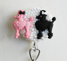 Load image into Gallery viewer, I Heart Poodles Retractable ID Badge Reel