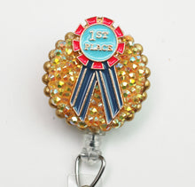 Load image into Gallery viewer, First Place Ribbon Retractable ID Badge Reel