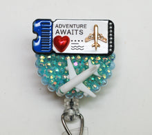 Load image into Gallery viewer, Adventure Awaits Retractable ID Badge Reel