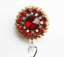 Load image into Gallery viewer, Ruby Red Retractable ID Badge Reel