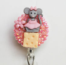 Load image into Gallery viewer, Mice Girl Retractable ID Badge Reel