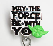Load image into Gallery viewer, Star Wars May The Force Be With You Retractable ID Badge Reel