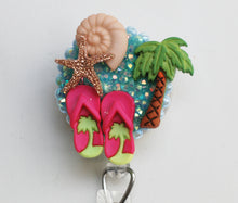 Load image into Gallery viewer, Vacation Time Retractable ID Badge Reel