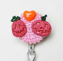 Load image into Gallery viewer, Pink Pumpkins Retractable ID Badge Reel