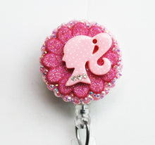 Load image into Gallery viewer, Barbie Girl In Pink Retractable ID Badge Reel