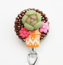 Load image into Gallery viewer, Cactus Bloom Retractable ID Badge Reel