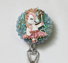 Load image into Gallery viewer, Fairy Unicorn Retractable ID Badge Reel