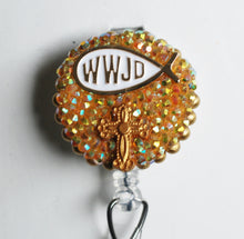 Load image into Gallery viewer, What Would Jesus Do Retractable ID Badge Reel