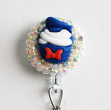 Load image into Gallery viewer, Donald Duck Inspired Cupcake Retractable ID Badge Reel