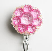 Load image into Gallery viewer, Pink Prism Flower Retractable ID Badge Reel