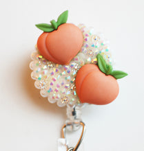 Load image into Gallery viewer, I Heart Peaches Retractable ID Badge Reel
