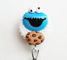 Load image into Gallery viewer, Cookie Monster Retractable ID Badge Reel