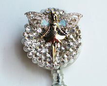 Load image into Gallery viewer, Golden Fairy Retractable ID Badge Reel