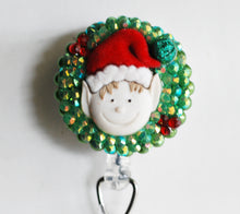 Load image into Gallery viewer, Christmas Elf Retractable ID Badge Reel