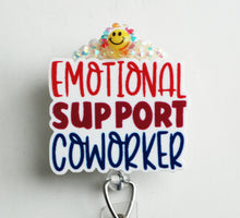 Load image into Gallery viewer, Emotional Support Coworker Retractable ID Badge Reel
