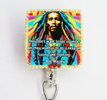 Load image into Gallery viewer, Bob Marley Retractable ID Badge Reel