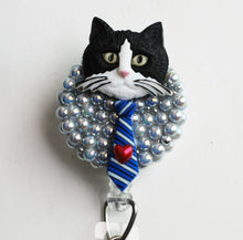 Load image into Gallery viewer, Dapper Cat Retractable ID Badge Reel