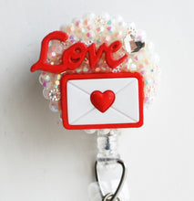 Load image into Gallery viewer, Love Letter Retractable ID Badge Reel