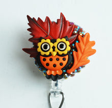 Load image into Gallery viewer, Autumn Owl Retractable ID Badge Reel