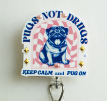 Load image into Gallery viewer, Pugs Retractable ID Badge Reel
