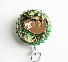 Load image into Gallery viewer, Happy Sloth Retractable ID Badge Reel