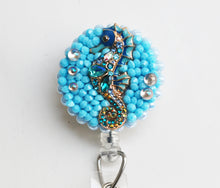 Load image into Gallery viewer, Be-Jeweled Seahorse Retractable ID Badge Reel