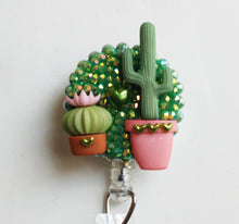 Load image into Gallery viewer, Lover Of Cactus Retractable ID Badge Reel