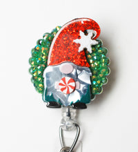 Load image into Gallery viewer, Christmas Peppermint Gnome Retractable ID Badge Reel