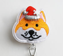 Load image into Gallery viewer, Christmas Corgi Feltie Retractable ID Badge Reel