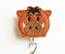 Load image into Gallery viewer, Lion King's Pumbaa Retractable ID Badge Reel