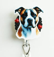 Load image into Gallery viewer, America Staffordshire Terrier Retractable ID Badge Reel
