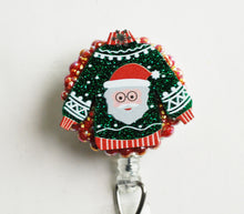Load image into Gallery viewer, Santa Claus Christmas Sweater Retractable ID Badge Reel