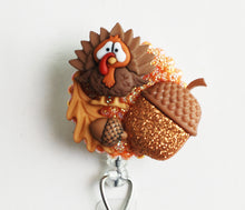 Load image into Gallery viewer, Thanksgiving Turkey Retractable ID Badge Reel