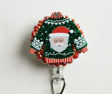 Load image into Gallery viewer, Santa Claus Christmas Sweater Retractable ID Badge Reel