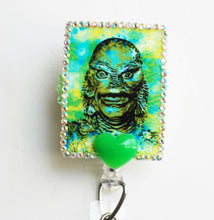 Load image into Gallery viewer, I Heart The Creature From The Black Lagoon Retractable ID Badge Reel