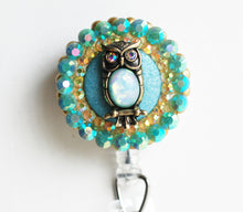 Load image into Gallery viewer, Opalish Owl Retractable ID Badge Reel