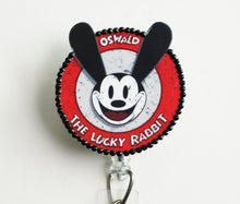 Load image into Gallery viewer, Oswald The Lucky Rabbit Retractable ID Badge Reel