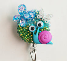 Load image into Gallery viewer, Big Eyed Snail Retractable ID Badge Reel