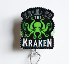 Load image into Gallery viewer, Release The Kraken Retractable ID Badge Reel