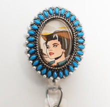 Load image into Gallery viewer, Cowgirls Rule Retractable ID Badge Reel